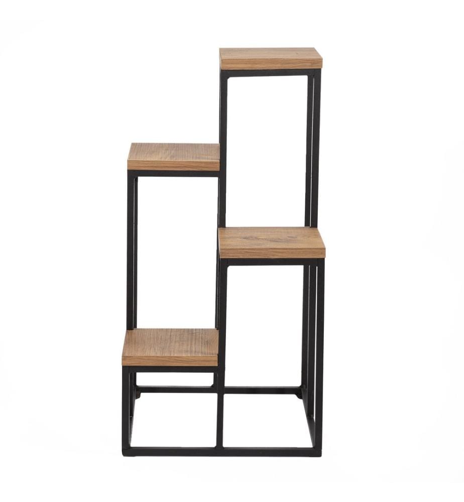 Decorative Jardiniere, Atlantic Pine, Black, 100% Melamine Coated Particle Board, Frame: 100% Metal