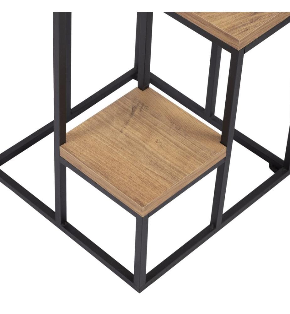Decorative Jardiniere, Atlantic Pine, Black, 100% Melamine Coated Particle Board, Frame: 100% Metal