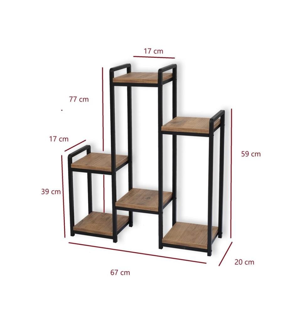 Decorative Jardiniere, Atlantic Pine, Black, 100% Melamine Coated Particle Board, Frame: 100% Metal