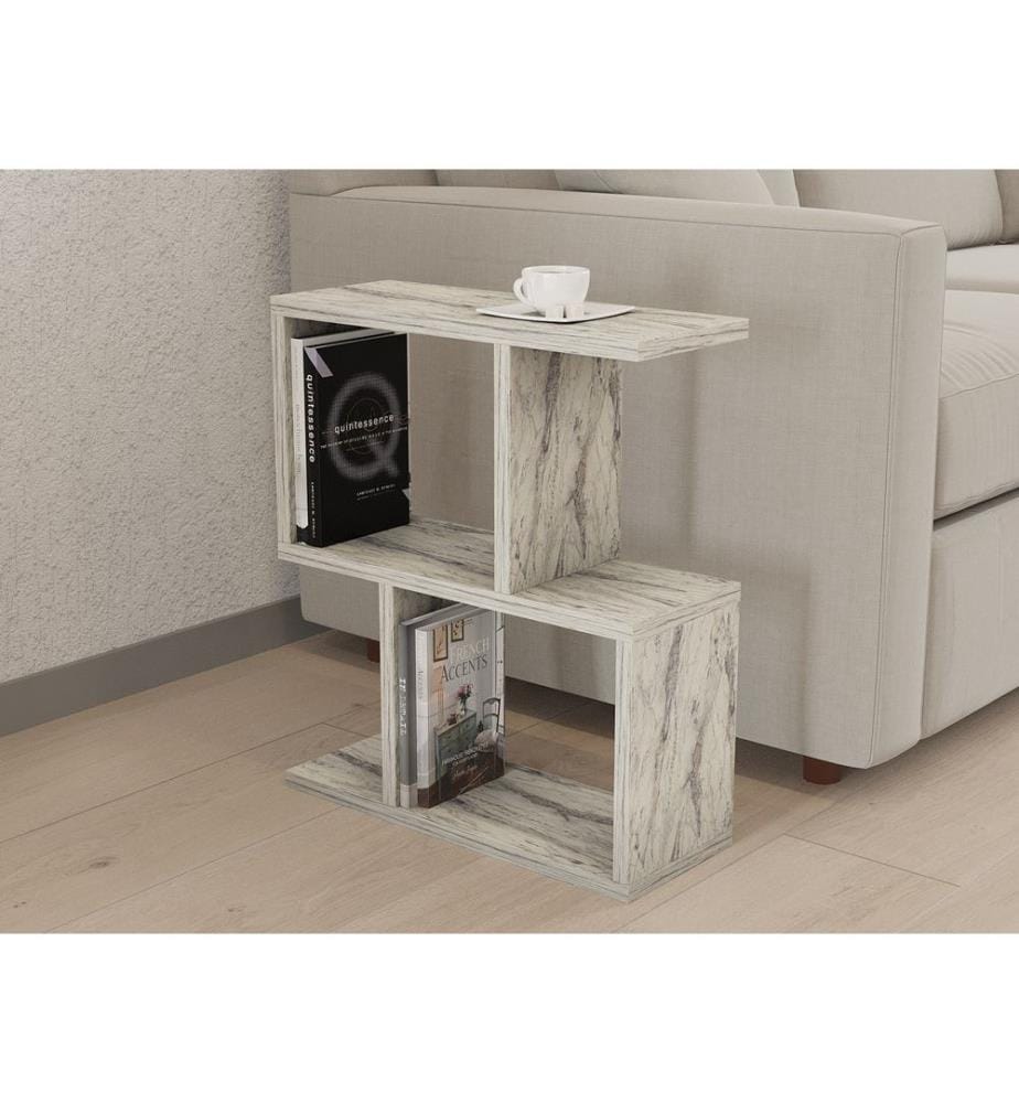 Table d'appoint, marbre freesia, 100 % PANNEAUX DE PARTICULES ENDUITS DE MÉLAMINE