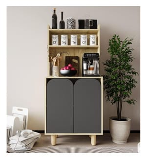 Mobile multiuso, rovere zaffiro, antracite, pannello in truciolato rivestito in melamina al 100%.