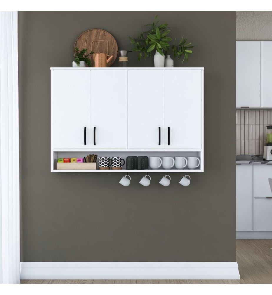Armoire murale, blanc, 100% MELAMINE COATED E1 QUALITY CHIPBOARD