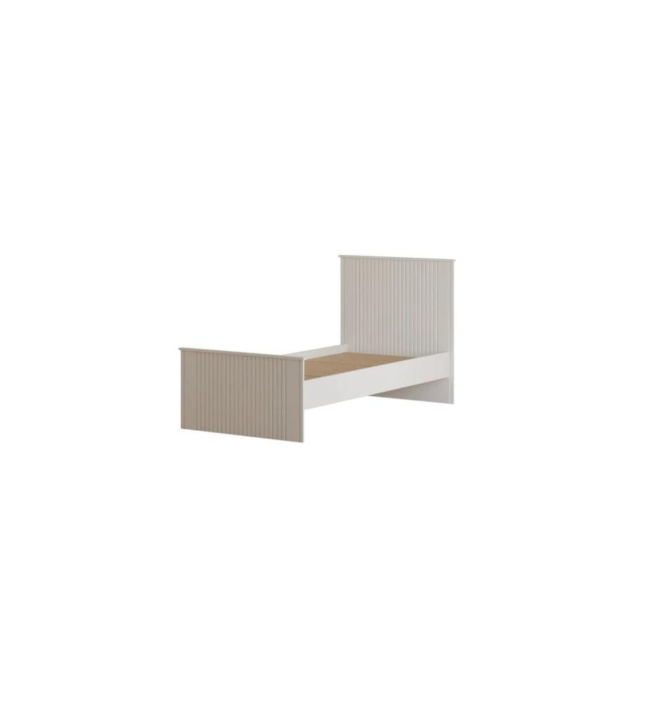 Lits simples, blanc mat, 100% mélaminé E1 QUALITY CHIPBOARD