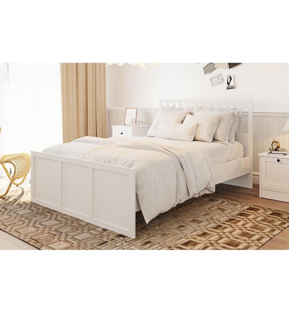 Lit double, blanc mat, 100% MELAMINE COATED E1 QUALITY CHIPBOARD