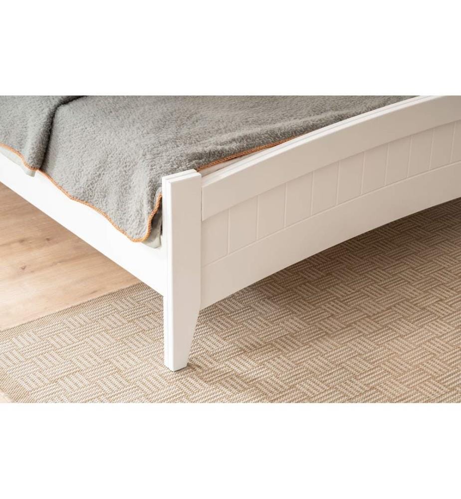 Lit double, blanc, 100% MDF peint à la laque