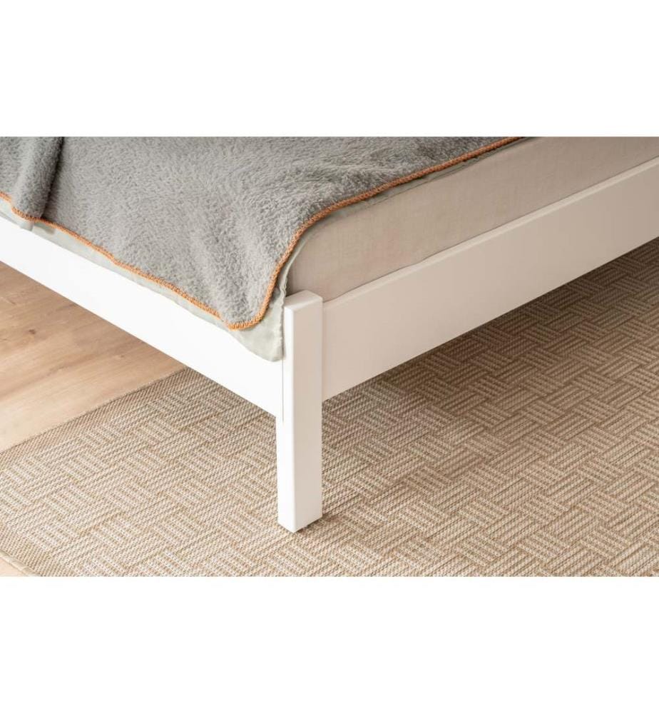 Lit double, blanc, 100% MDF peint à la laque