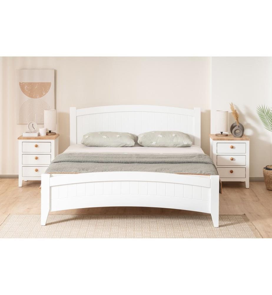 Lits simples, blanc, 100% MDF peint à la laque