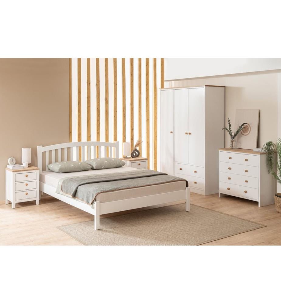 Lits simples, blanc, 100% MDF peint à la laque