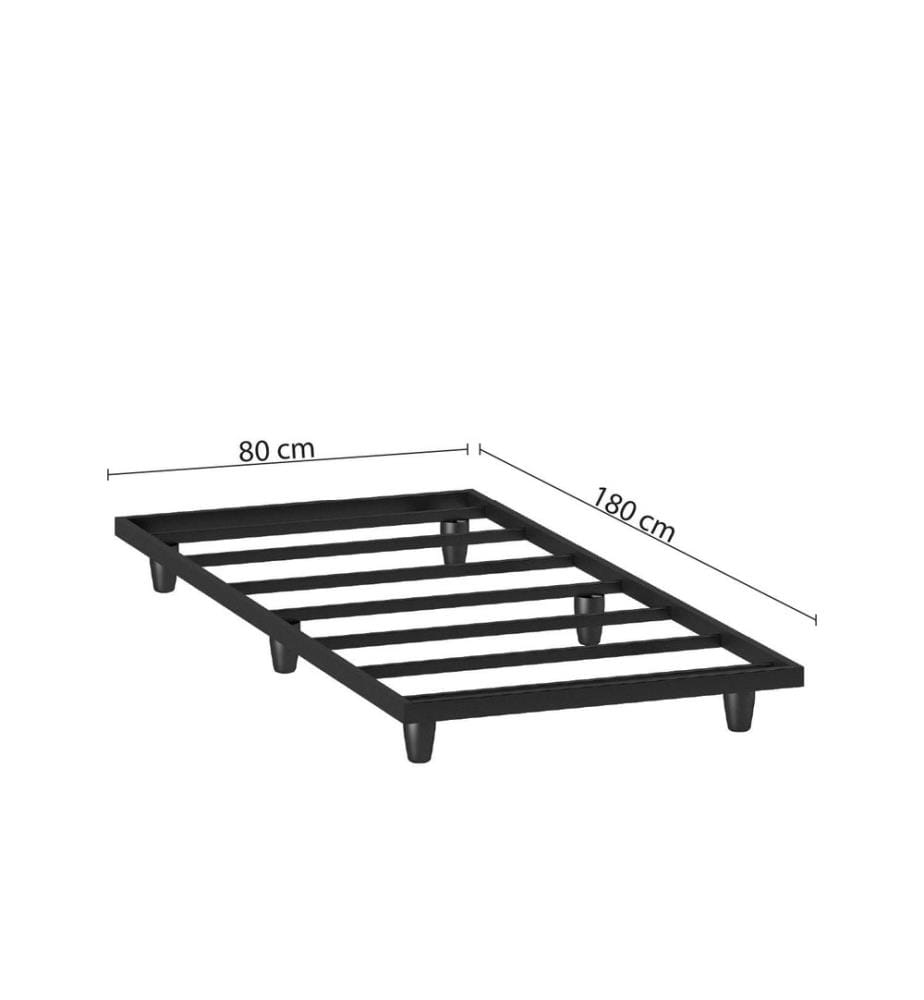 Lits simples, Noir, 100% METAL