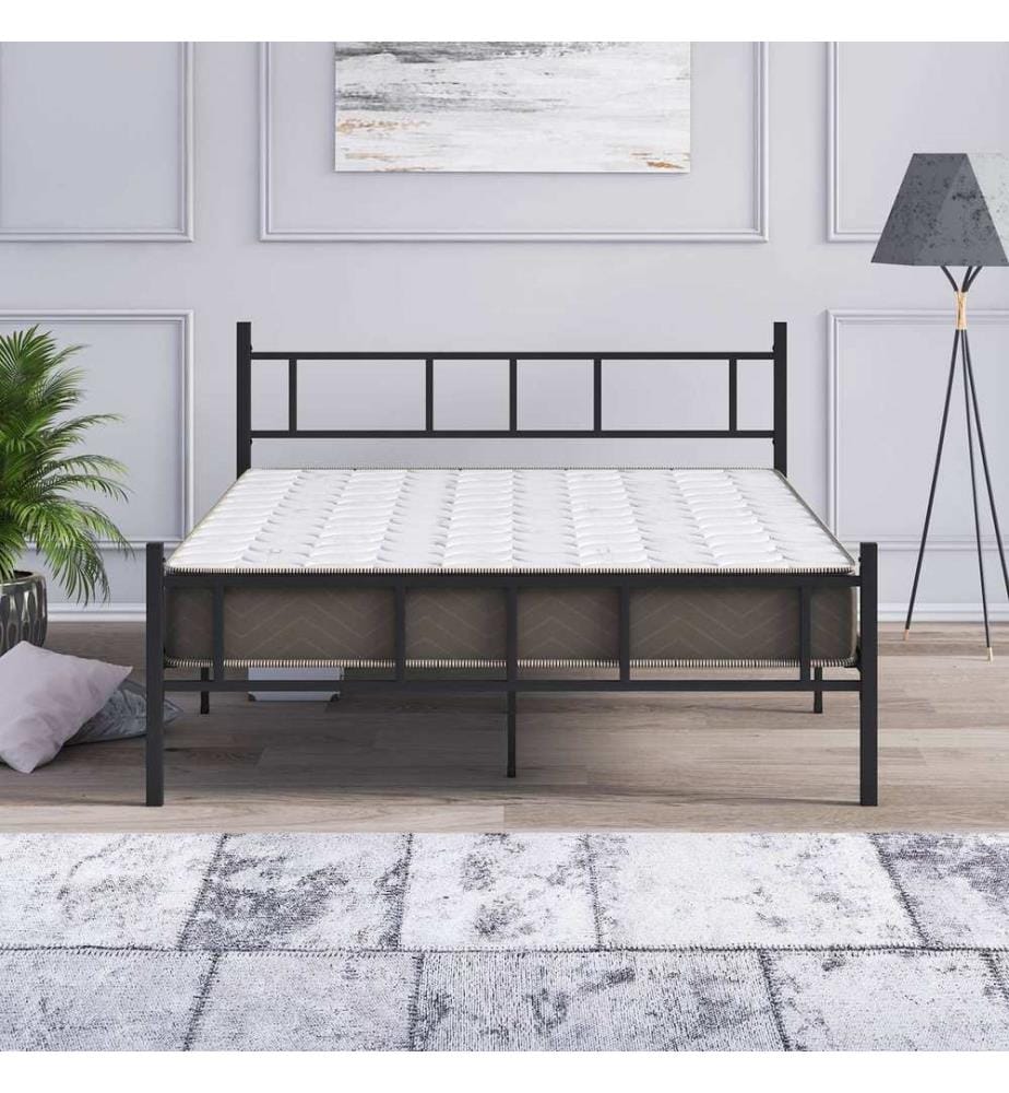 Letto matrimoniale, nero, 100% metallo