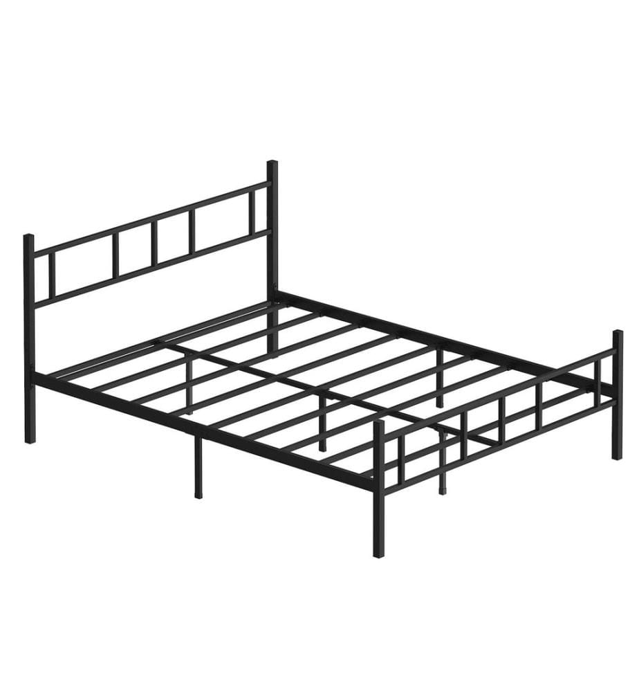 Letto matrimoniale, nero, 100% metallo