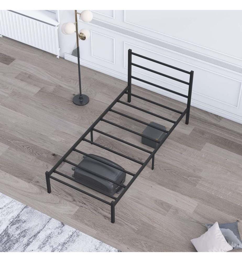 Lits simples, Noir, 100% METAL