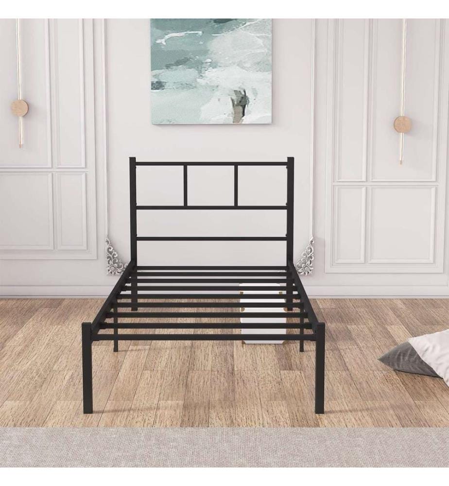 Lits simples, Noir, 100% METAL