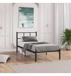 Struttura letto singola, nera, 100% metallo