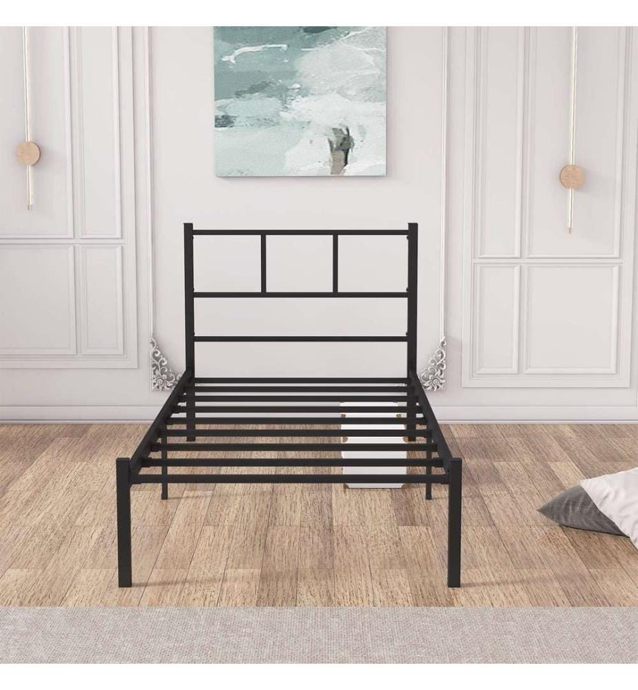 Lits simples, Noir, 100% METAL