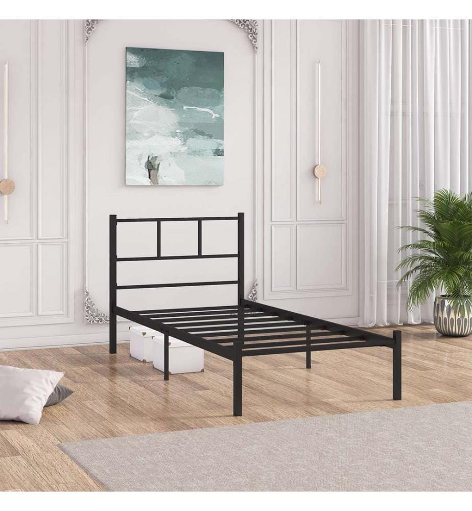 Single Bedstead, Black, 100% METAL