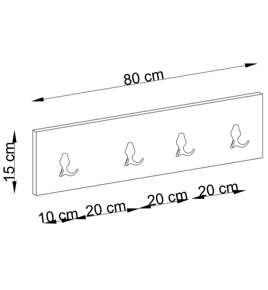 Wandhaken, Saphir-Eiche, 100 % melaminbeschichtete Spanplatte