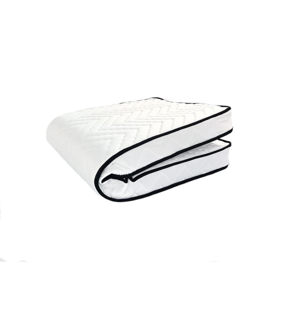 Lit pliant, blanc, noir, matelas à ressorts de 14 cm