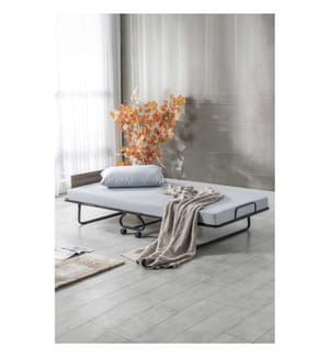 Klappbett-Set, Weiss, Material Klappbett: 100 % Metall, Material Matratze: 100 % Schaumstoff