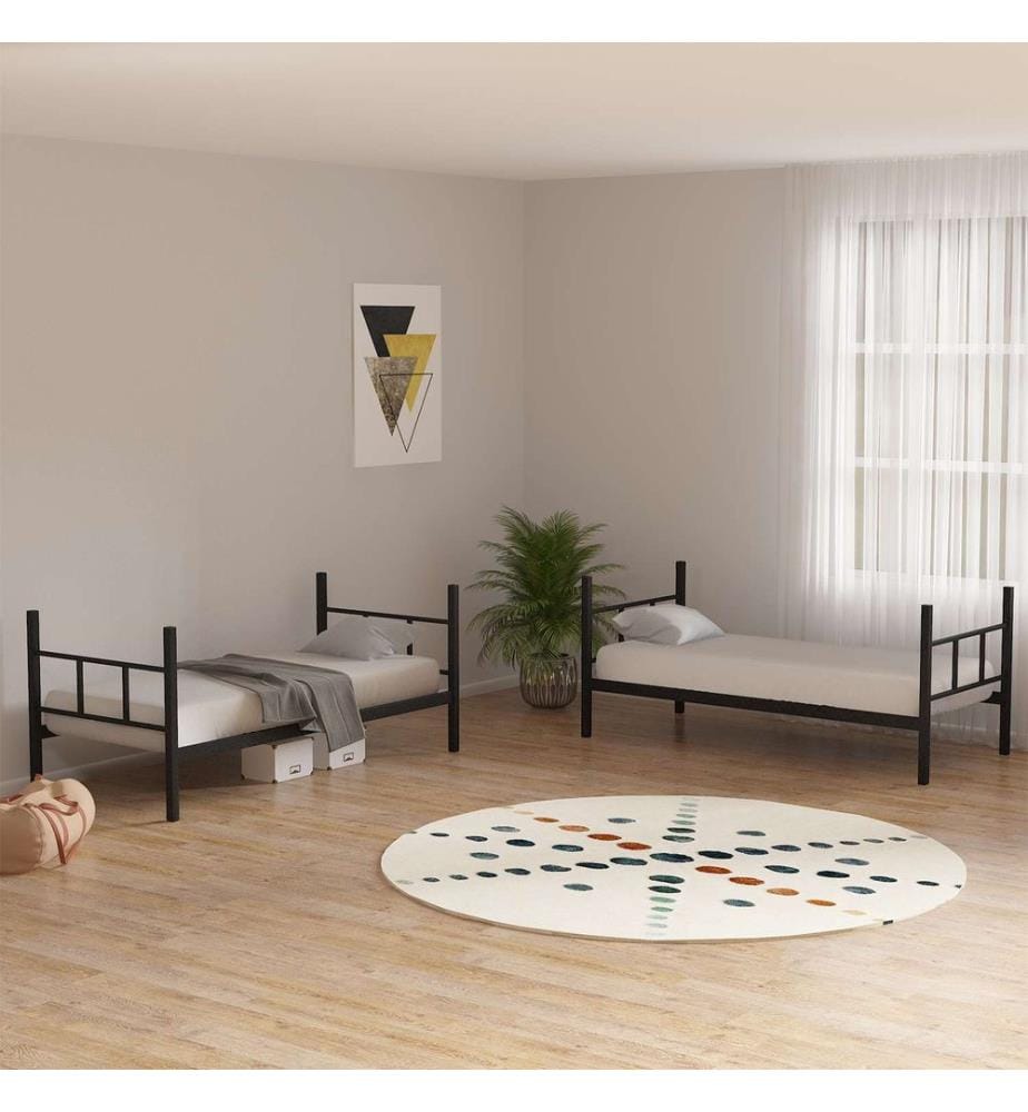 Letto a castello, nero, 100% metallo