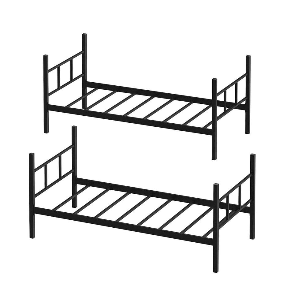 Letto a castello, nero, 100% metallo