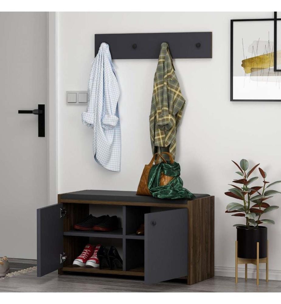 Meuble à chaussures, anthracite, panneau de particules mélaminé