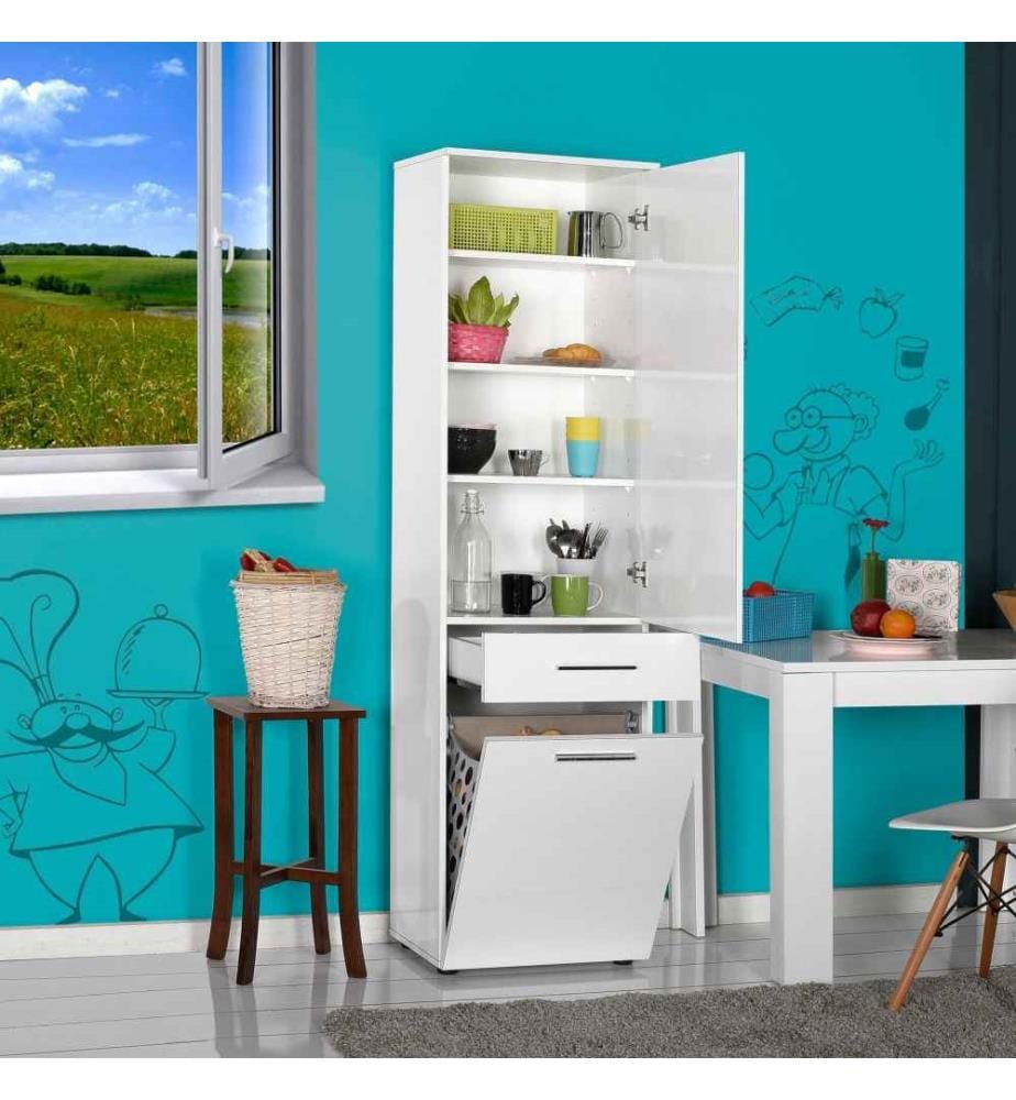 Mehrzweckschrank, weiss, melaminbeschichtete Spanplatte