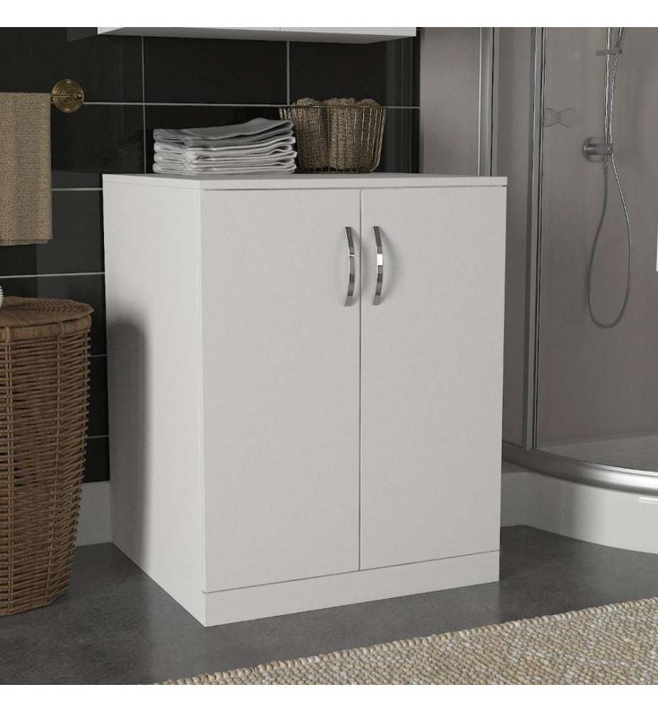 Armoire de toilette, blanc, panneau de particules mélaminé