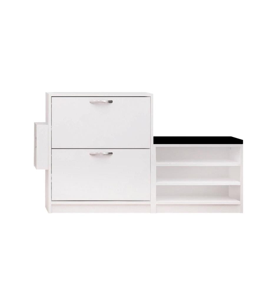 Meuble à chaussures, blanc, panneau de particules mélaminé