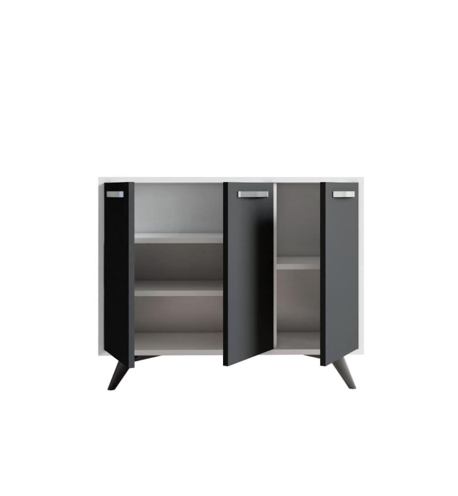 Armoire polyvalente, blanc anthracite, panneau de particules mélaminé