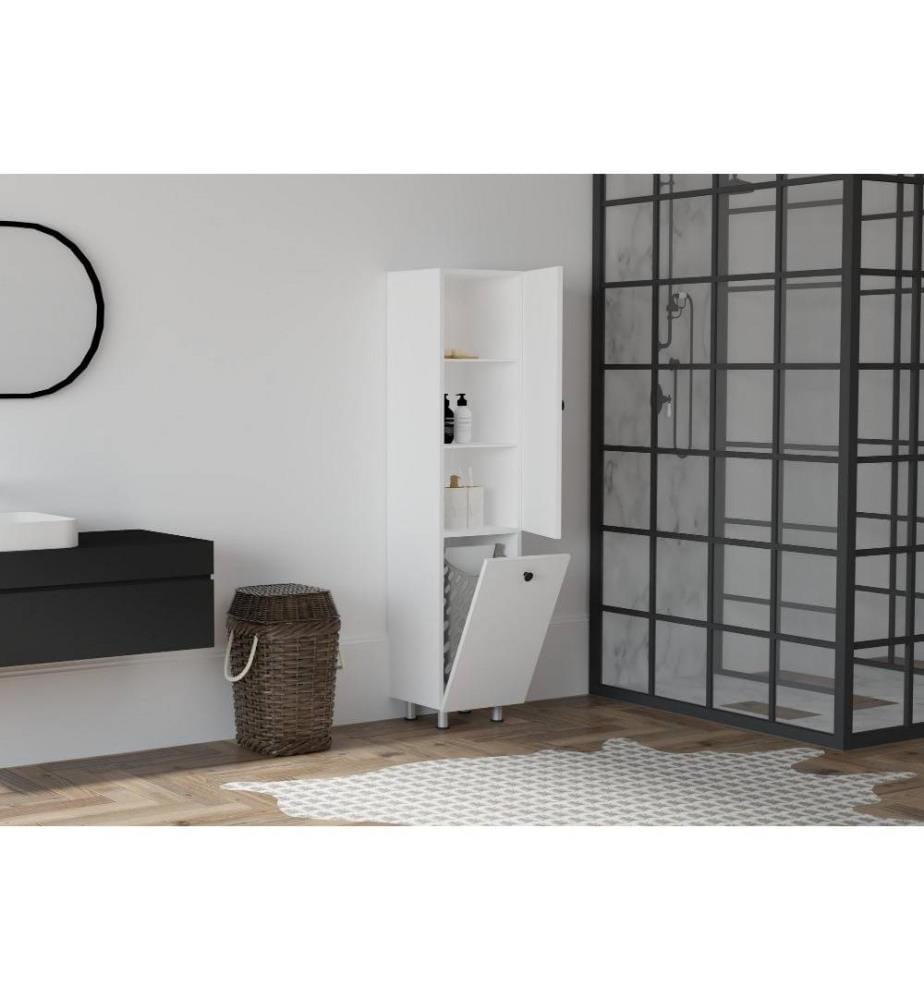 Armoire de toilette, blanc, panneau de particules mélaminé