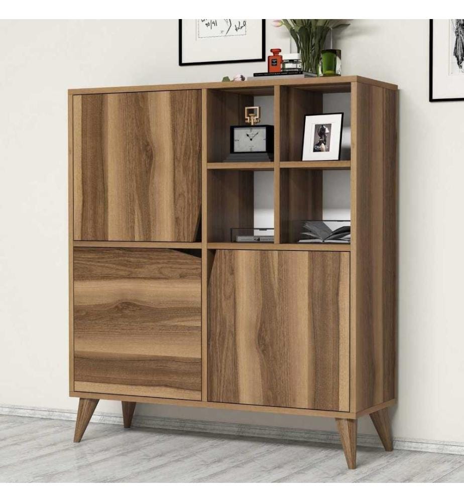 Mehrzweckschrank, Nussbaum, melaminbeschichtete Spanplatte