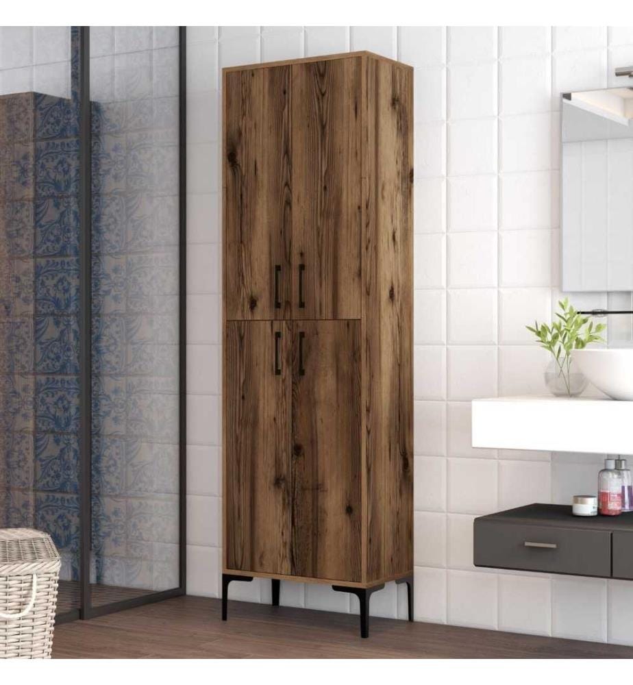Armoire multifonctions, noyer, panneau de particules mélaminé