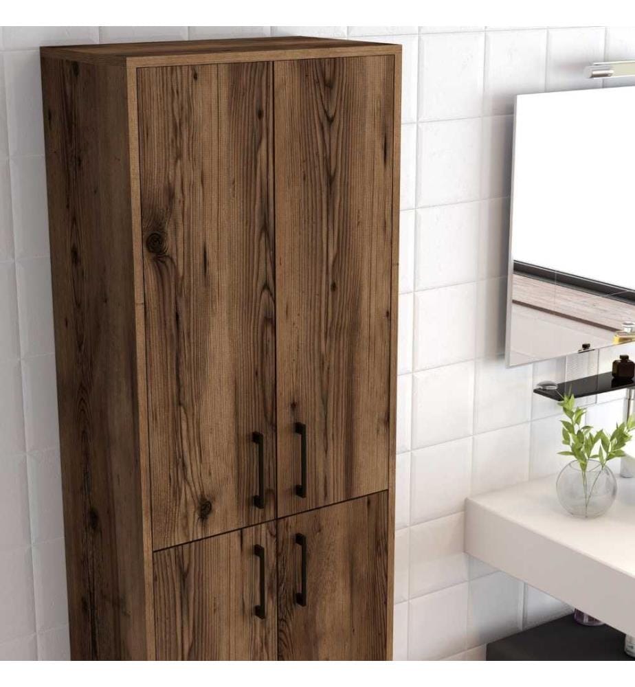 Armoire multifonctions, noyer, panneau de particules mélaminé