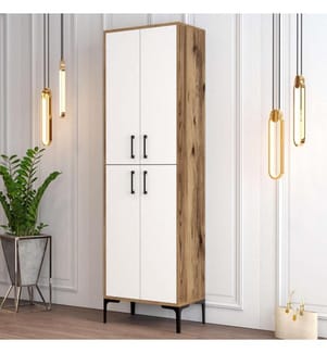 Meuble à chaussures, noyer blanc, panneau de particules mélaminé