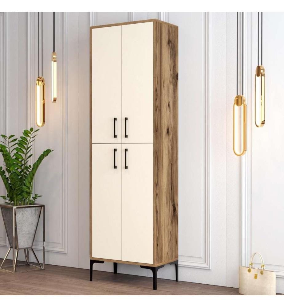 Meuble à chaussures, noyer crème, panneau de particules mélaminé