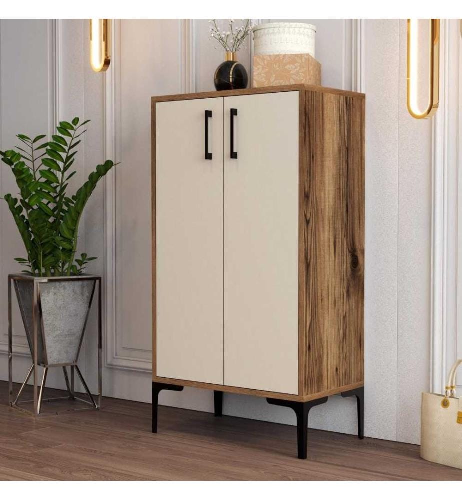 Meuble à chaussures, noyer crème, panneau de particules mélaminé