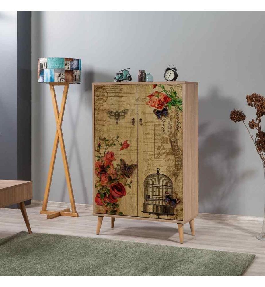 Armoire multifonctions, chêne Sonoma, panneau de particules mélaminé