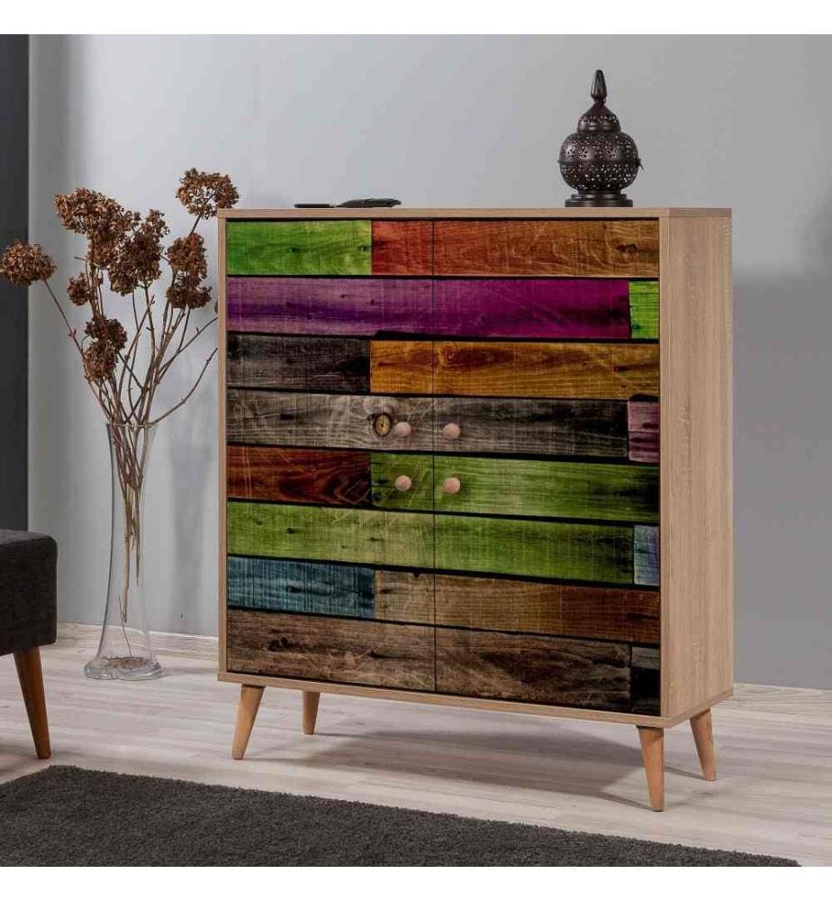 Armoire multifonctions, chêne Sonoma, panneau de particules mélaminé