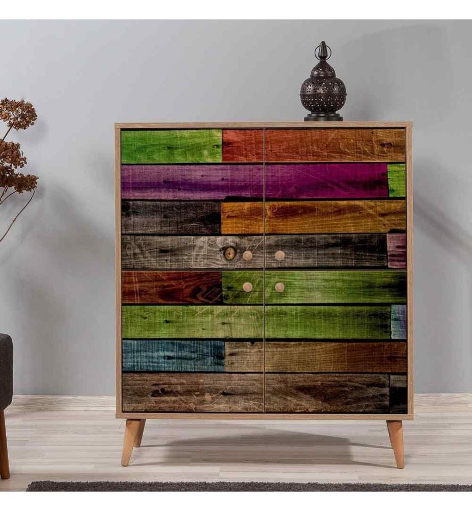 Armoire multifonctions, chêne Sonoma, panneau de particules mélaminé