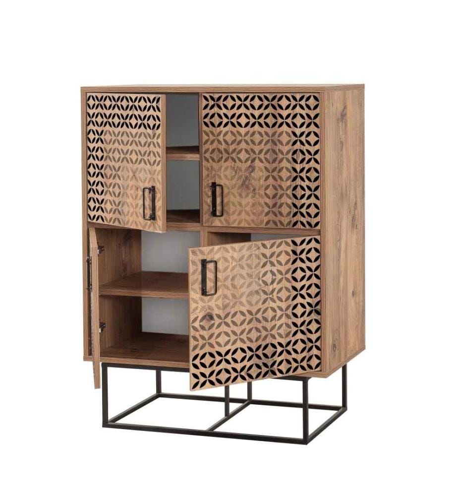 Armoire multifonctions, pin atlantique noir, panneau de particules mélaminé