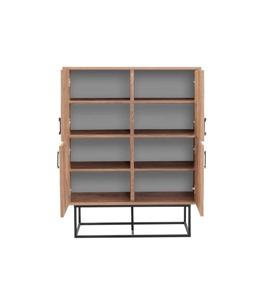 Mehrzweckschrank, Atlantic Pine Schwarz, Melaminbeschichtete Spanplatte