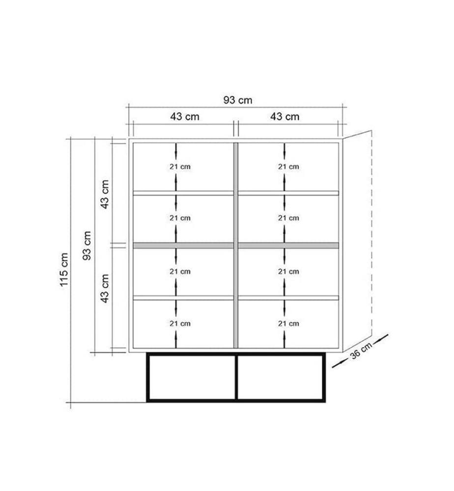 Mehrzweckschrank, Atlantic Pine Schwarz, Melaminbeschichtete Spanplatte