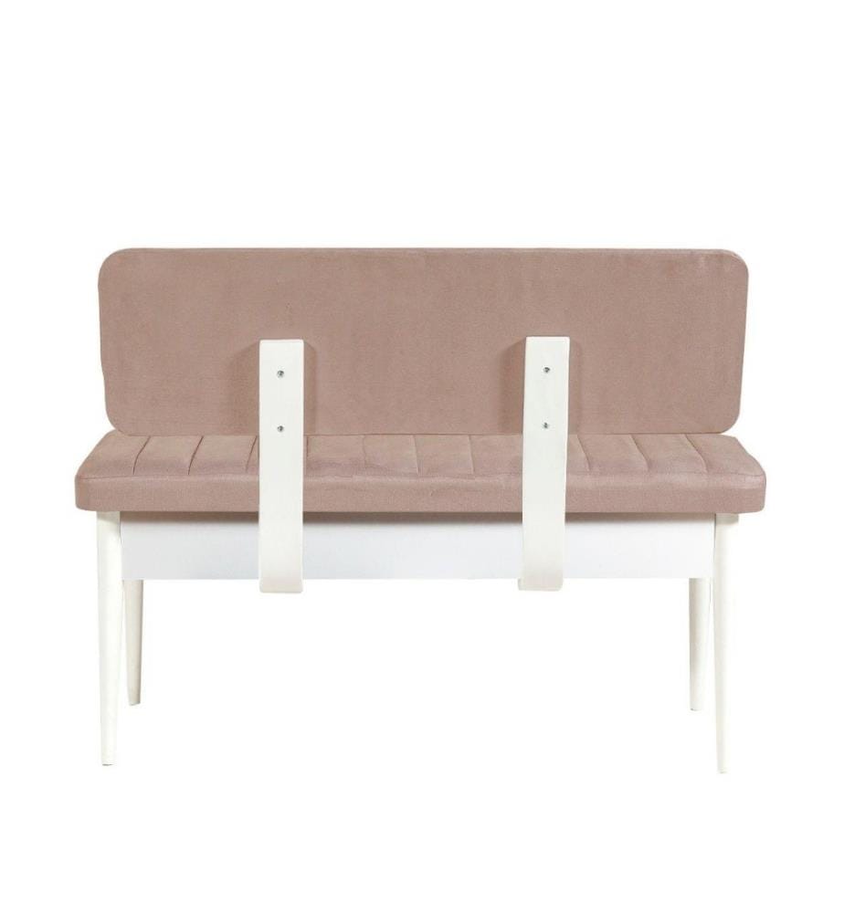 Banc, pierre blanche, panneau de particules mélaminé, tissu velours