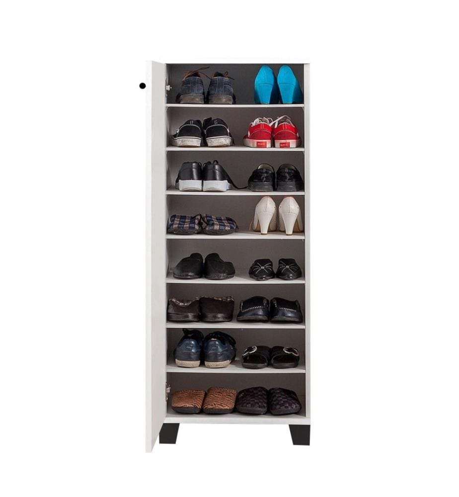 Schuhschrank, Weiss Schwarz, Melaminbeschichtete Spanplatte