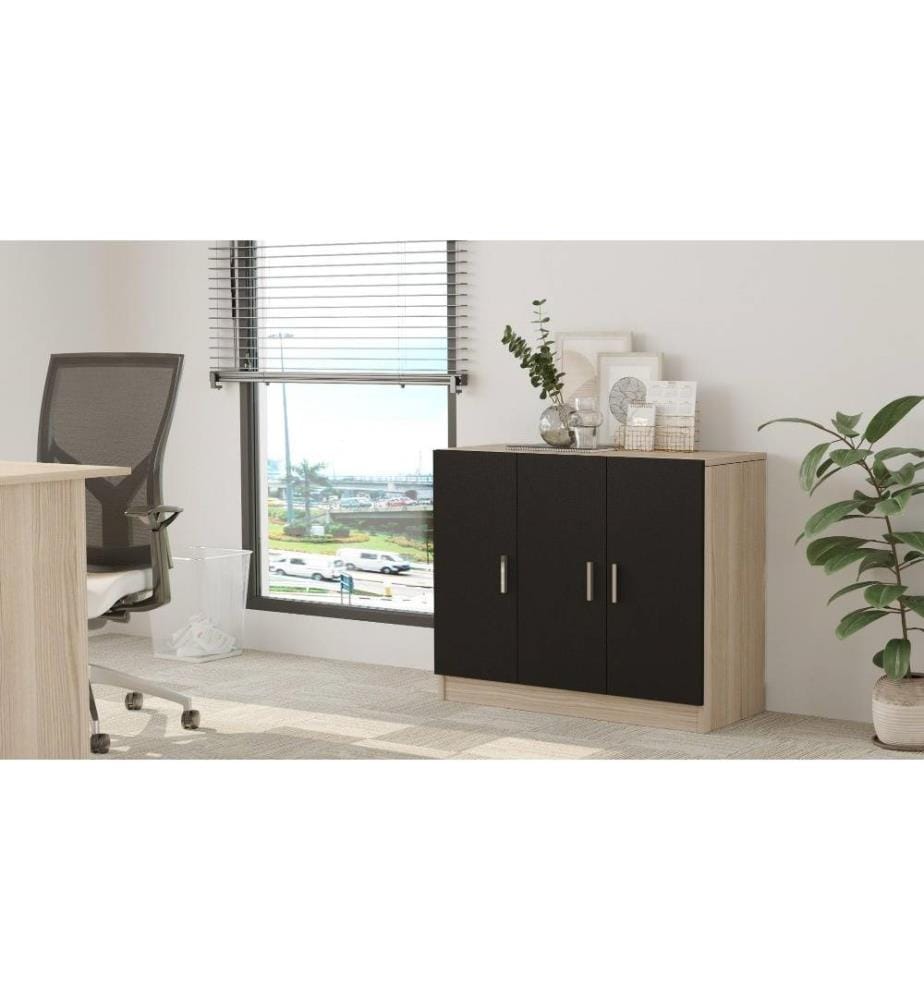 Armoire multifonctions, chêne noir, panneau de particules mélaminé