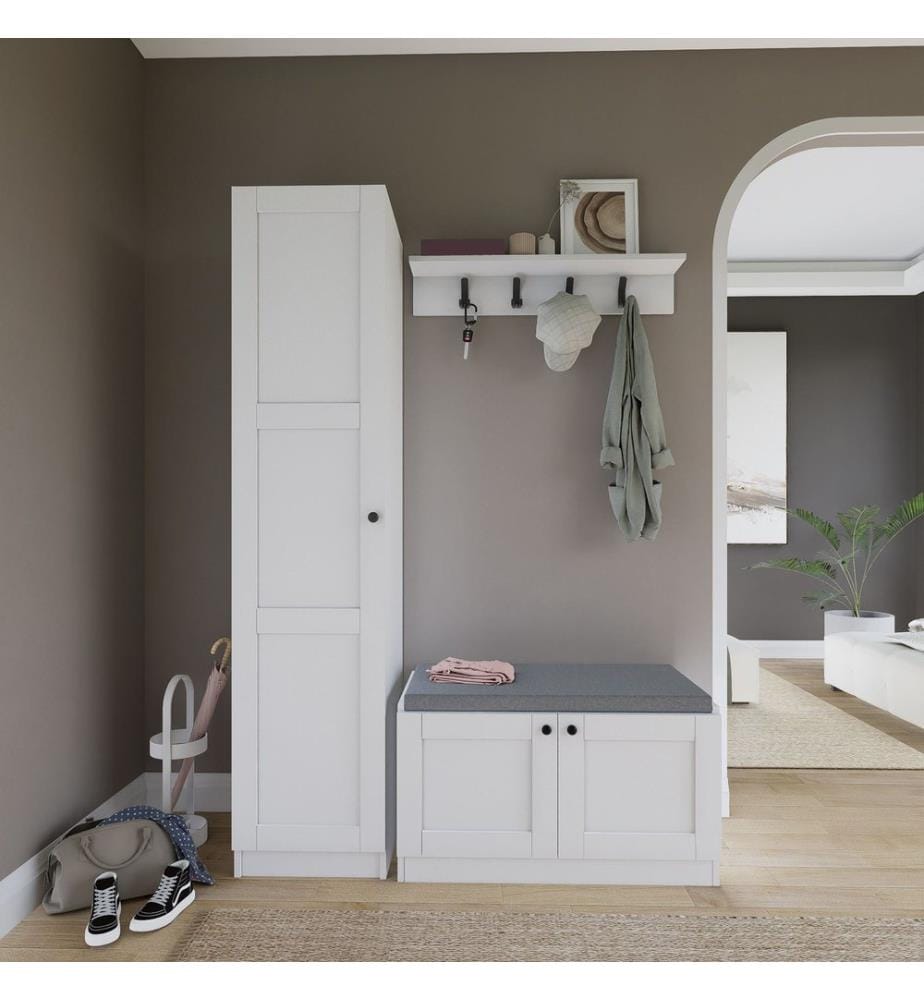 Ensemble de portemanteaux, blanc, 100 % panneau de particules mélaminé