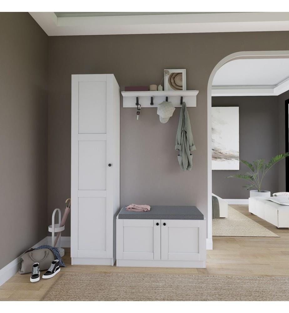 Ensemble de portemanteaux, blanc, 100 % panneau de particules mélaminé