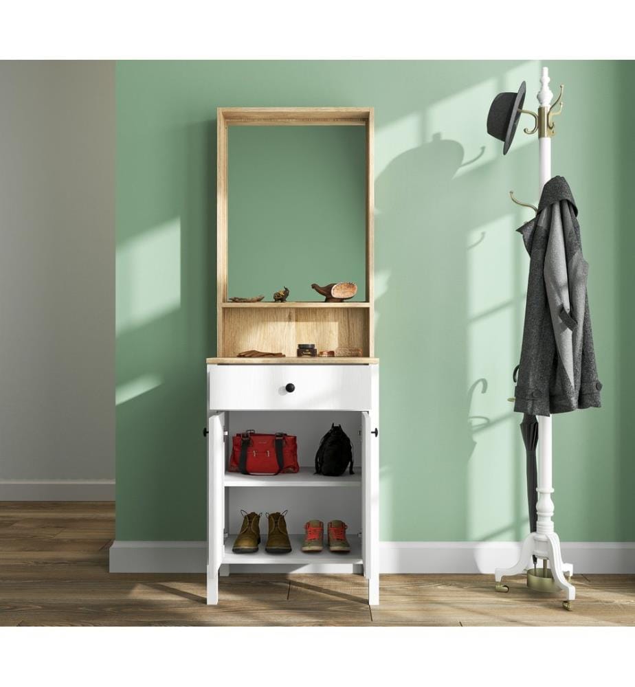 Portemanteau, bois, blanc, 100 % panneau de particules mélaminé