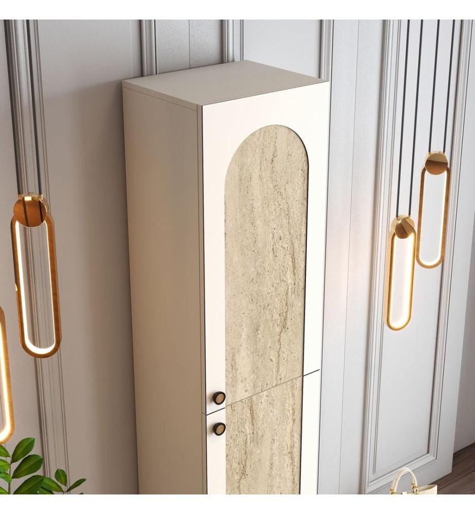 Portemanteau, crème, travertin, 100 % panneau de particules mélaminé